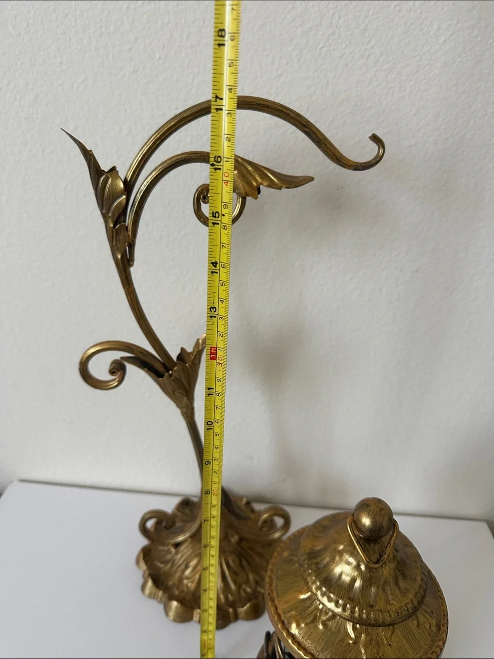 Vintage Style Gold Ornate Hanging Lantern Accent Candle Holder